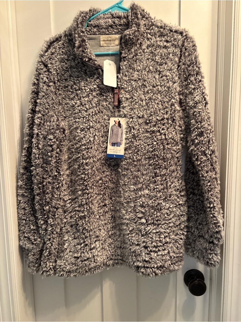 Weatherproof Plush Sherpa Half-Zip Jacket - Gray